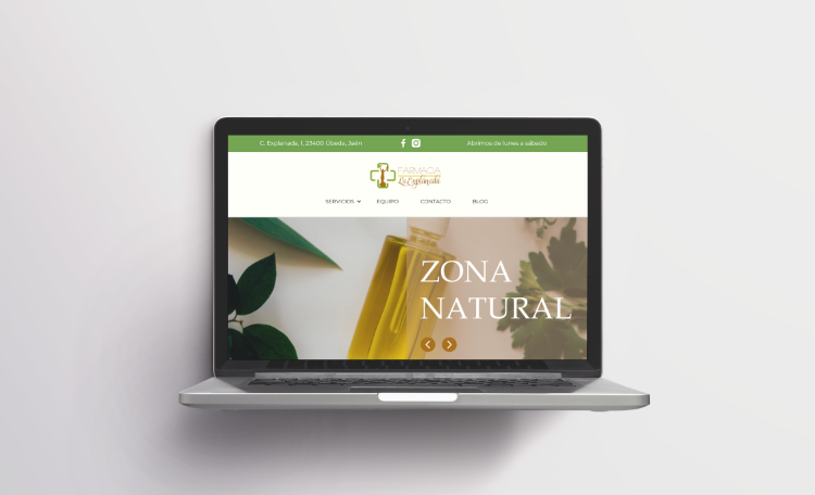 alt="foto render de farmacia la explanada ubicada en úbeda para post sobre nueva web"